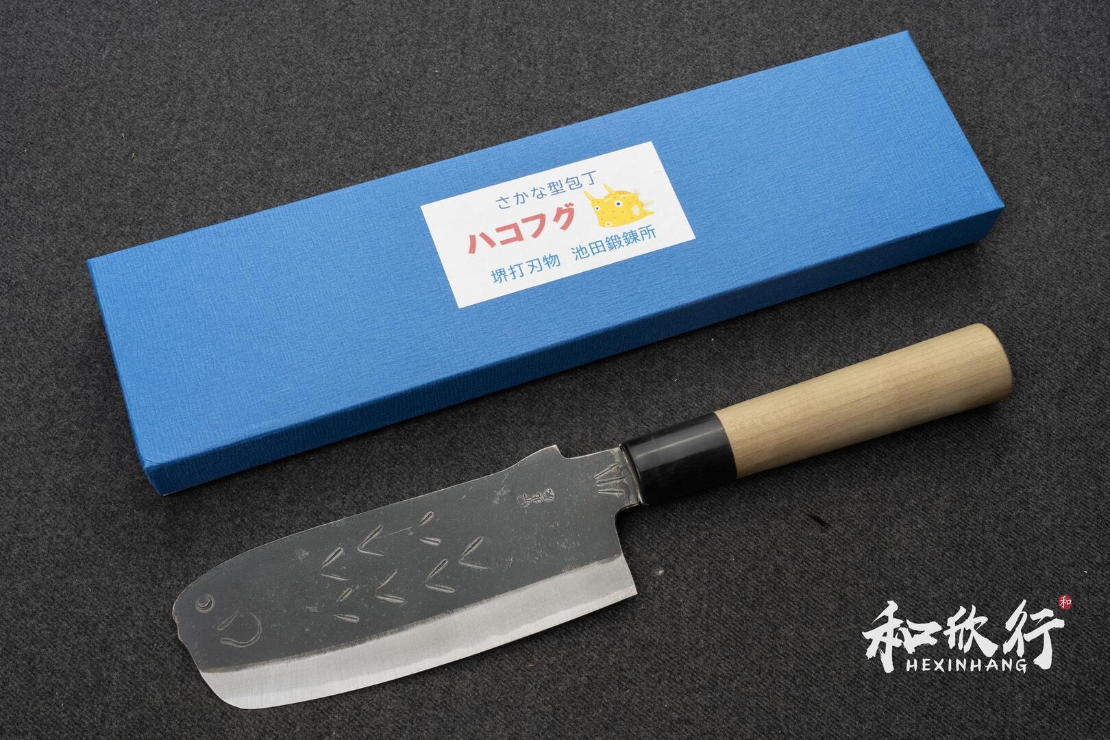 堺北辰Sakai Hokushin 池田美和作｜白二鋼黑打《造型魚刀》6 把一套